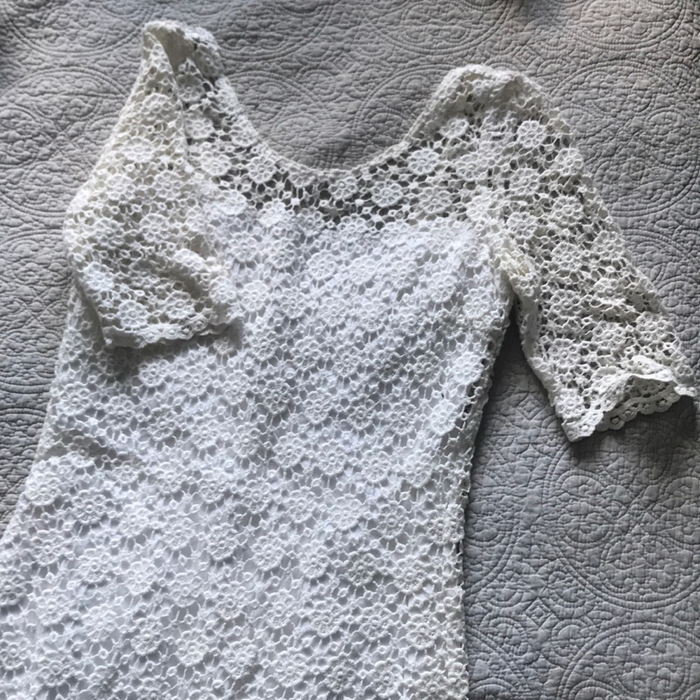 White lace/crochet dress